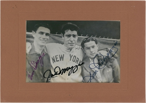 DiMaggio Brothers Signed 5x3 Photo Including Joe, Vince & Dom (JSA)